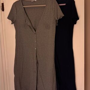 Gray and Black Button-Down Hospital Gowns